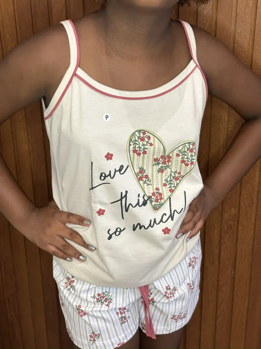 Pijama Feminino Brezzi Modelo Alcinha - 100% Algodão